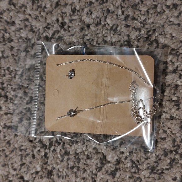 Women Sterling Silver Earrings and Necklace - Picture 2 of 3